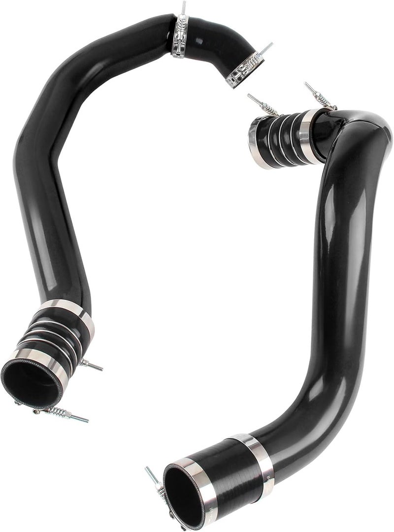 DOCAS Turbo Intercooler Pipe and Boot Kit CAC tubes Powerstroke Compatible with 2003 2004 2005 2006 2007 Ford 6.0L F250 F350 F450 F550 - Black - Image 1